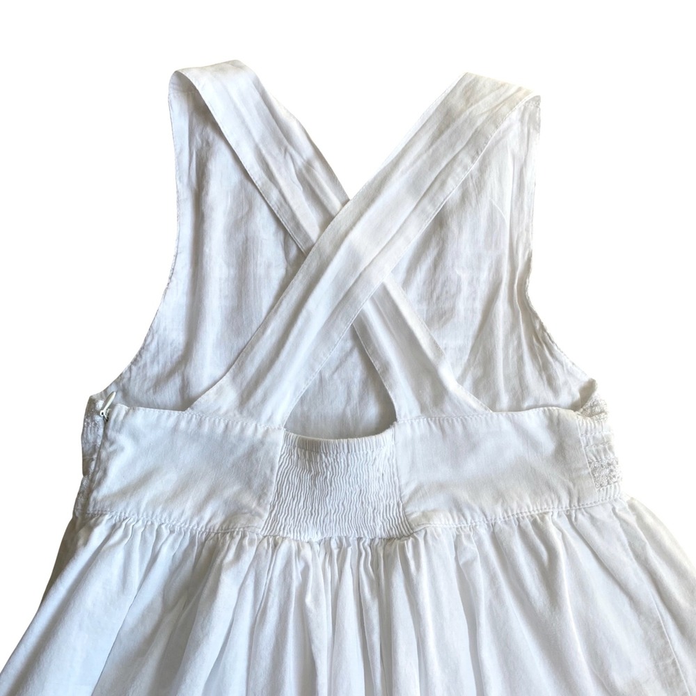 COTTON KIDS Eyelet Lace Maxi Sun Dress Girls SZ 10 White Smocked Crisscross Back - Picture 5 of 12